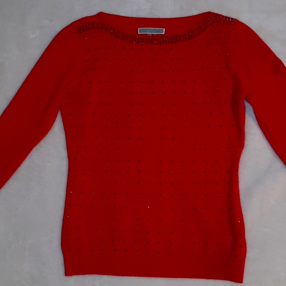 Liquid,  Studded Sweater, Red
